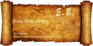 Eva Boglárka névjegykártya